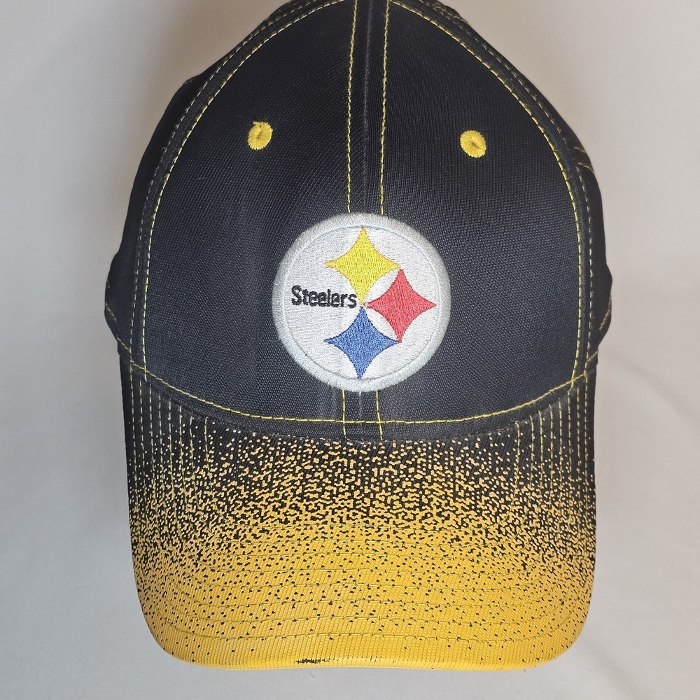 Pittsburgh Steelers NFL Team Apparel Hat Cap Black Yellow Adjustable Strapback